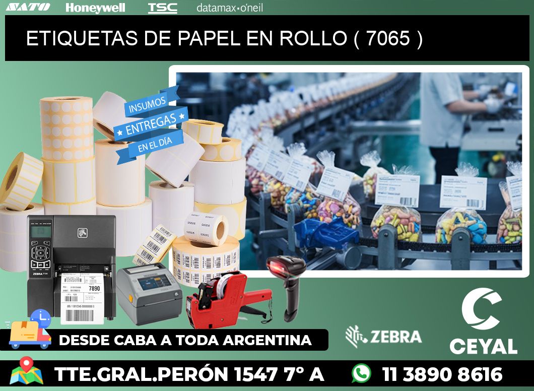 ETIQUETAS DE PAPEL EN ROLLO ( 7065 )