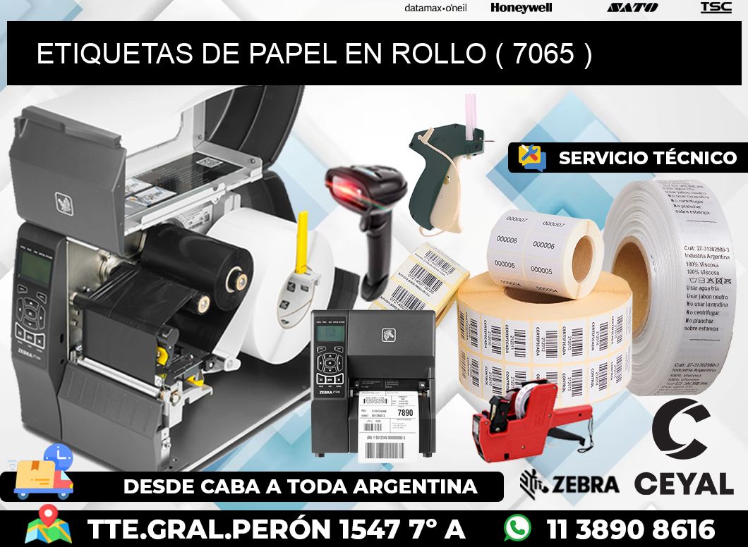 ETIQUETAS DE PAPEL EN ROLLO ( 7065 )