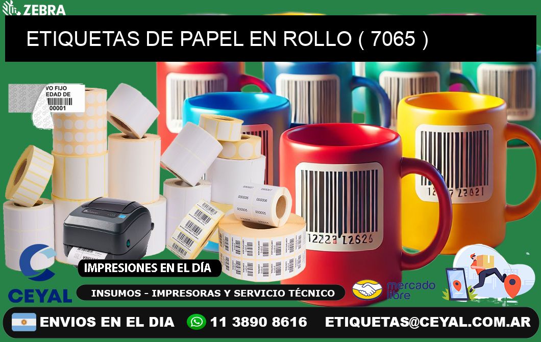 ETIQUETAS DE PAPEL EN ROLLO ( 7065 )