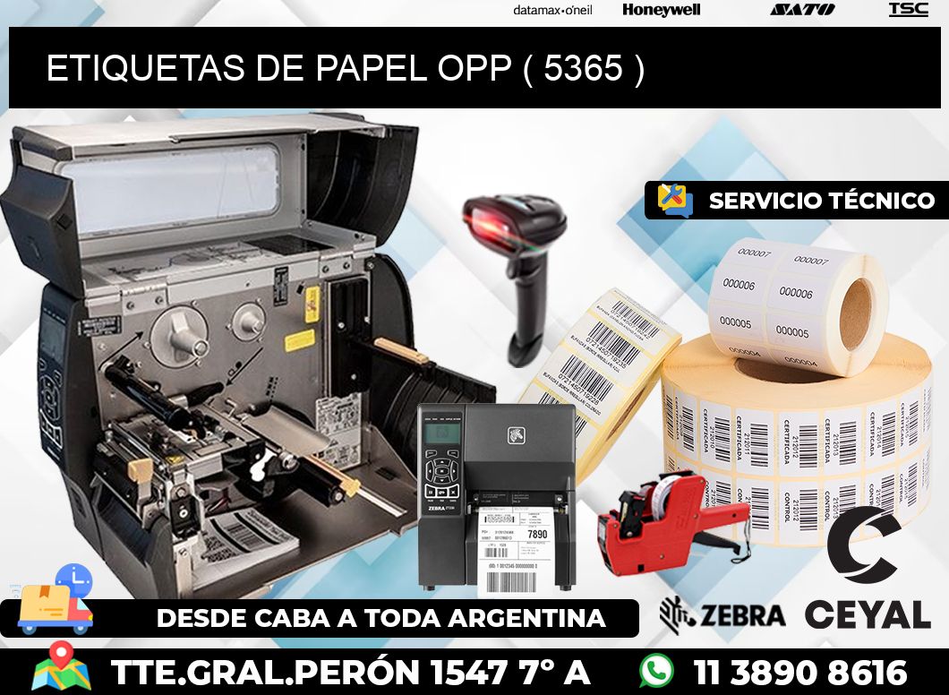 ETIQUETAS DE PAPEL OPP ( 5365 )