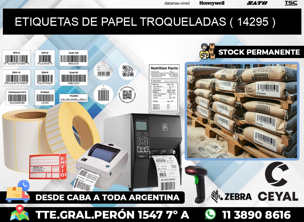 ETIQUETAS DE PAPEL TROQUELADAS ( 14295 )