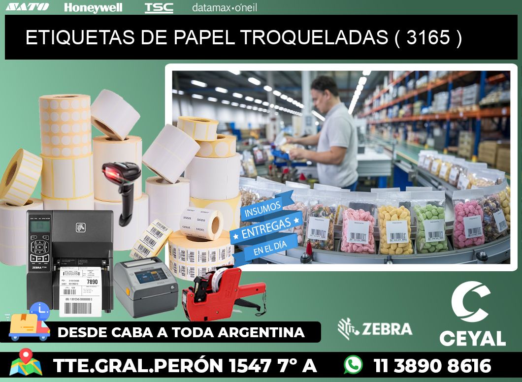 ETIQUETAS DE PAPEL TROQUELADAS ( 3165 )