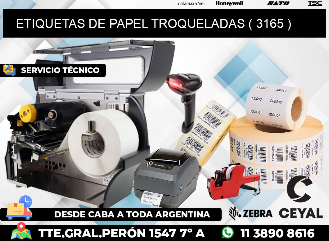 ETIQUETAS DE PAPEL TROQUELADAS ( 3165 )