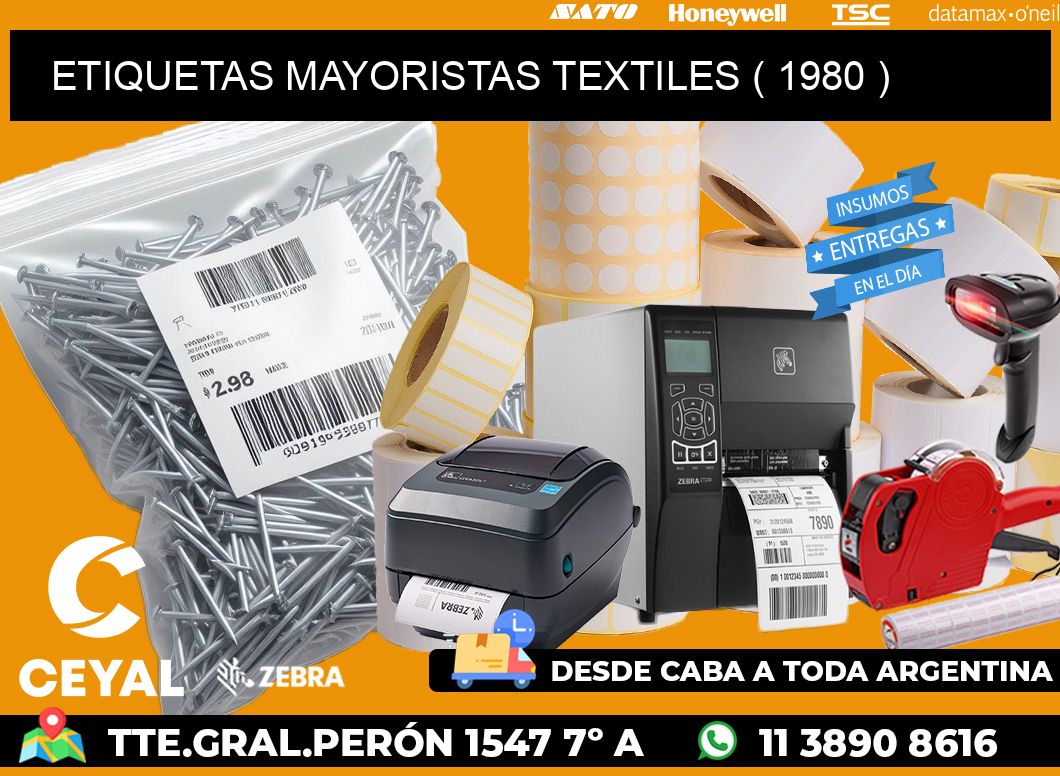 ETIQUETAS MAYORISTAS TEXTILES ( 1980 )