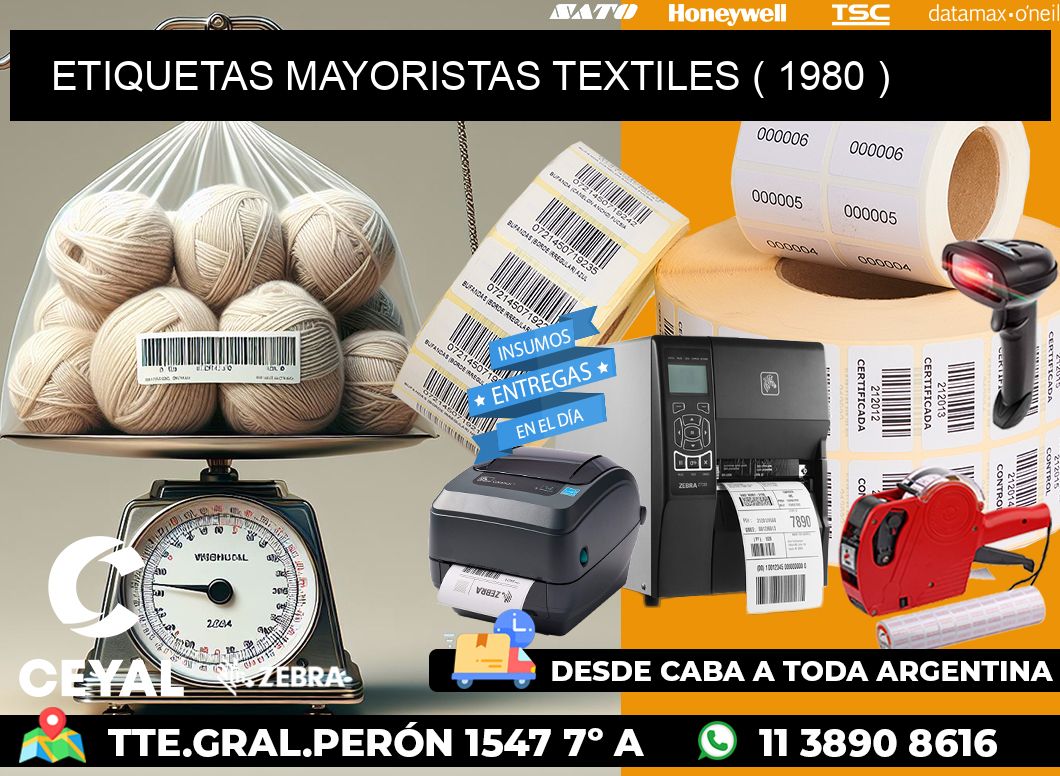 ETIQUETAS MAYORISTAS TEXTILES ( 1980 )