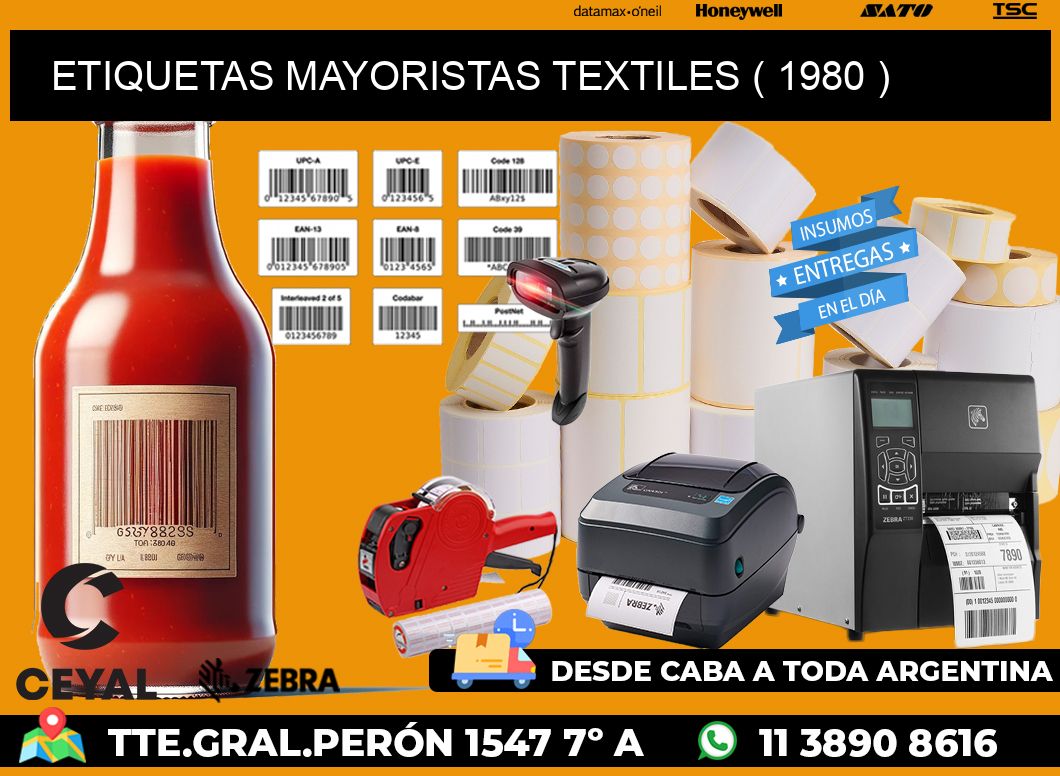 ETIQUETAS MAYORISTAS TEXTILES ( 1980 )