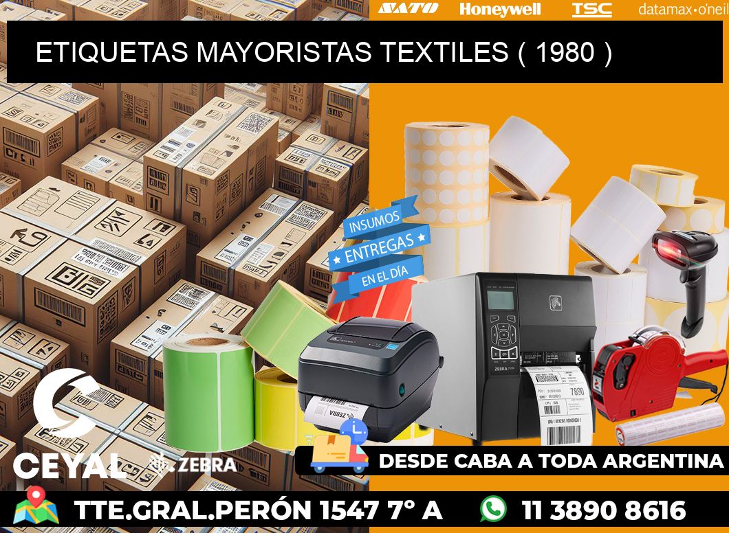 ETIQUETAS MAYORISTAS TEXTILES ( 1980 )