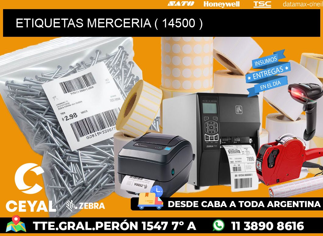 ETIQUETAS MERCERIA ( 14500 )