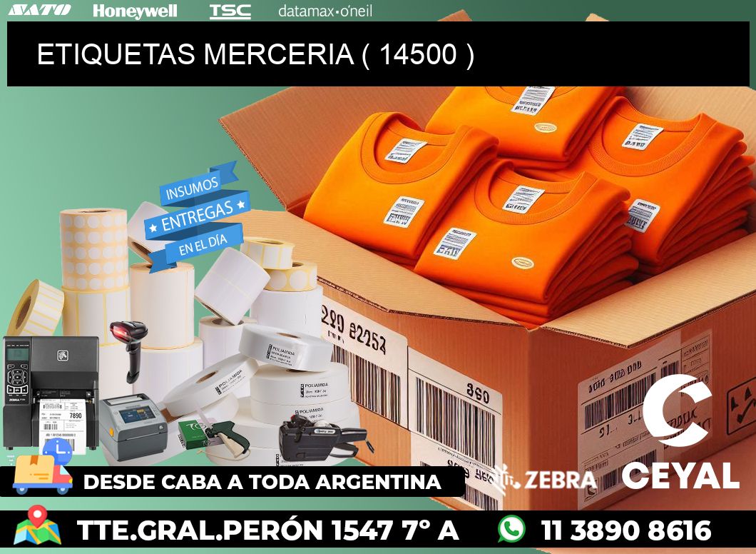 ETIQUETAS MERCERIA ( 14500 )