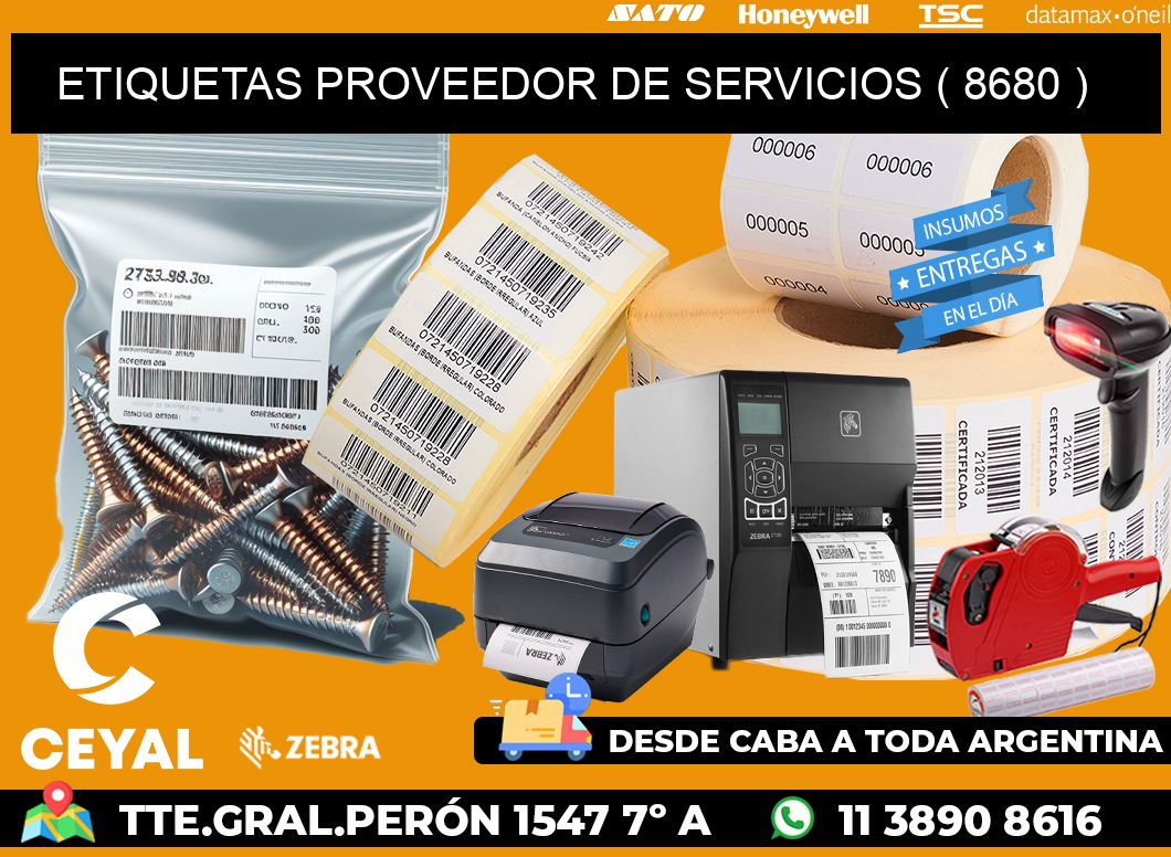 ETIQUETAS PROVEEDOR DE SERVICIOS ( 8680 )