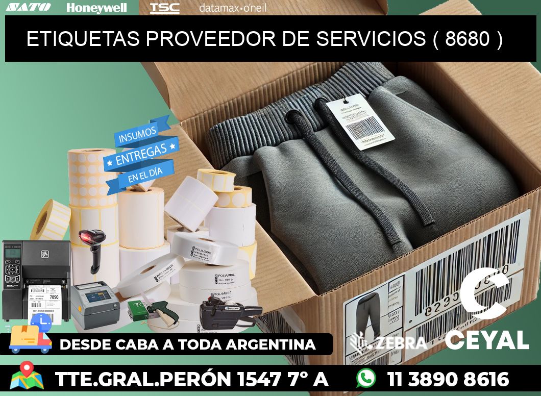 ETIQUETAS PROVEEDOR DE SERVICIOS ( 8680 )