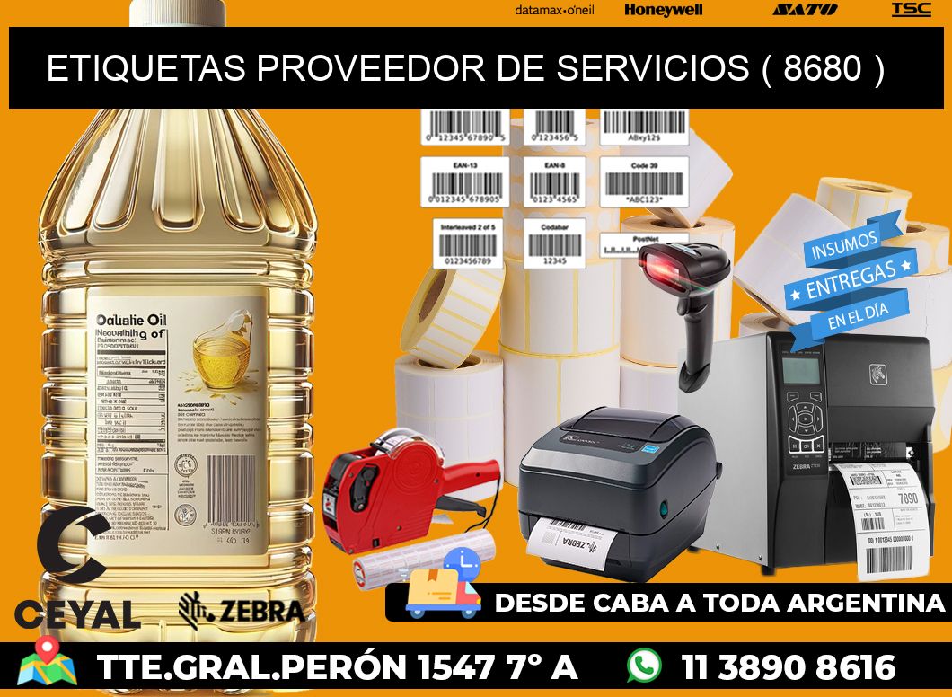 ETIQUETAS PROVEEDOR DE SERVICIOS ( 8680 )