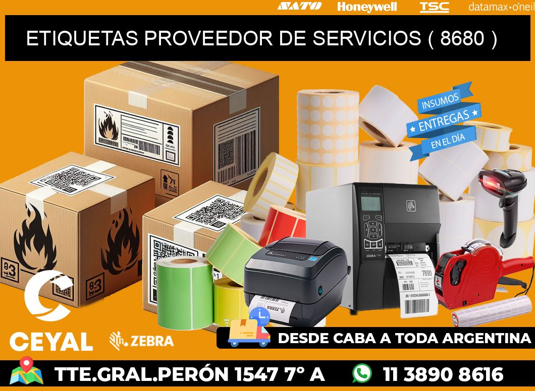 ETIQUETAS PROVEEDOR DE SERVICIOS ( 8680 )