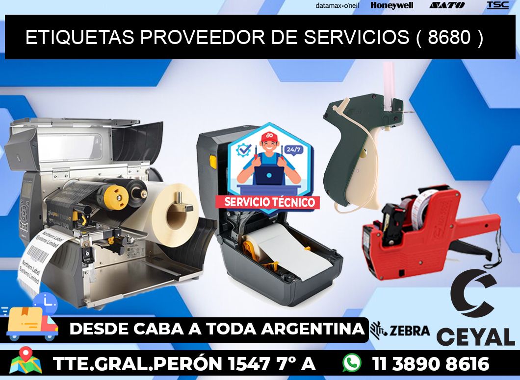 ETIQUETAS PROVEEDOR DE SERVICIOS ( 8680 )