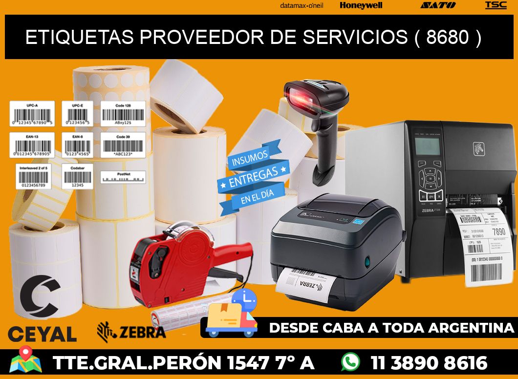 ETIQUETAS PROVEEDOR DE SERVICIOS ( 8680 )