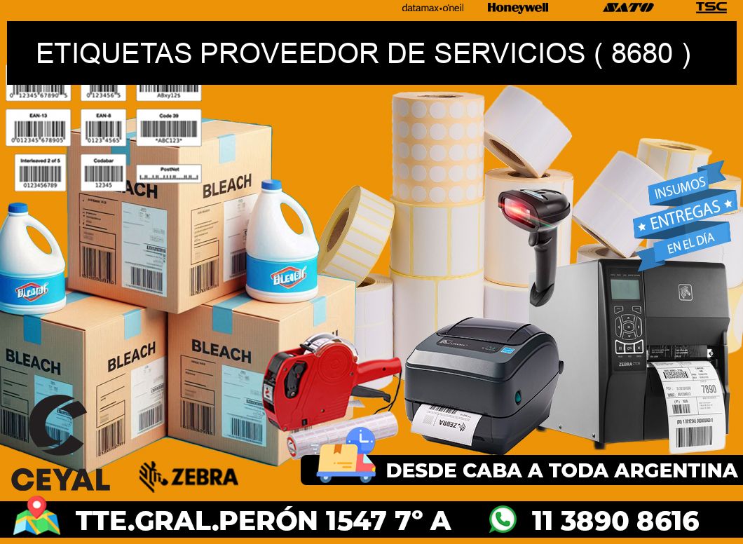 ETIQUETAS PROVEEDOR DE SERVICIOS ( 8680 )