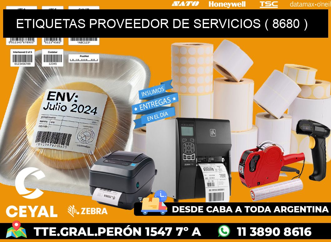 ETIQUETAS PROVEEDOR DE SERVICIOS ( 8680 )