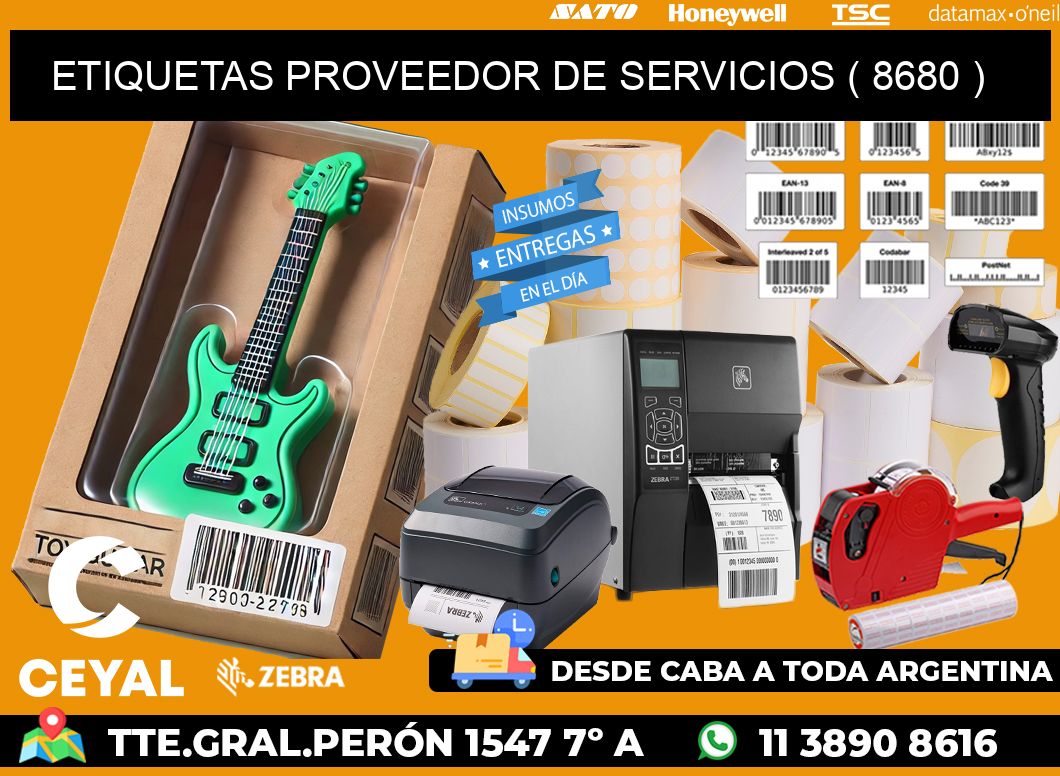 ETIQUETAS PROVEEDOR DE SERVICIOS ( 8680 )