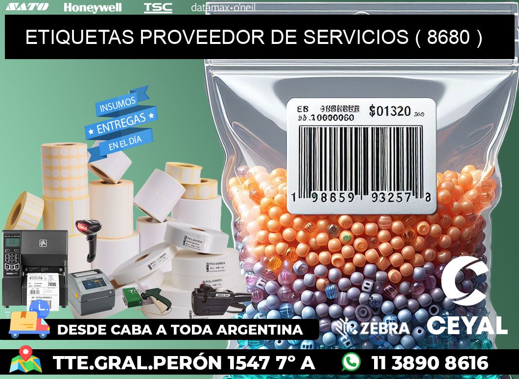 ETIQUETAS PROVEEDOR DE SERVICIOS ( 8680 )