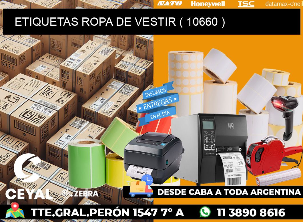 ETIQUETAS ROPA DE VESTIR ( 10660 )