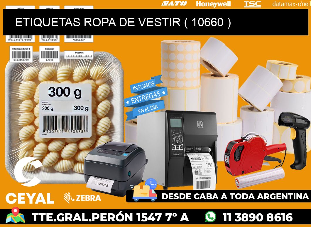 ETIQUETAS ROPA DE VESTIR ( 10660 )