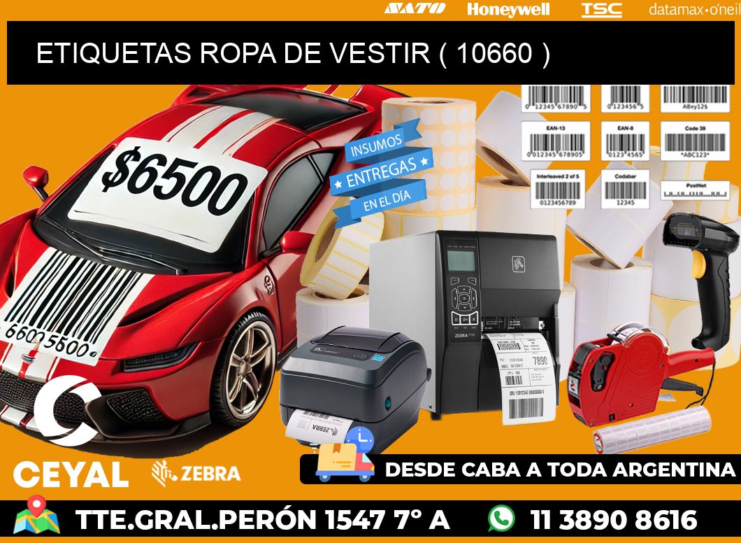 ETIQUETAS ROPA DE VESTIR ( 10660 )