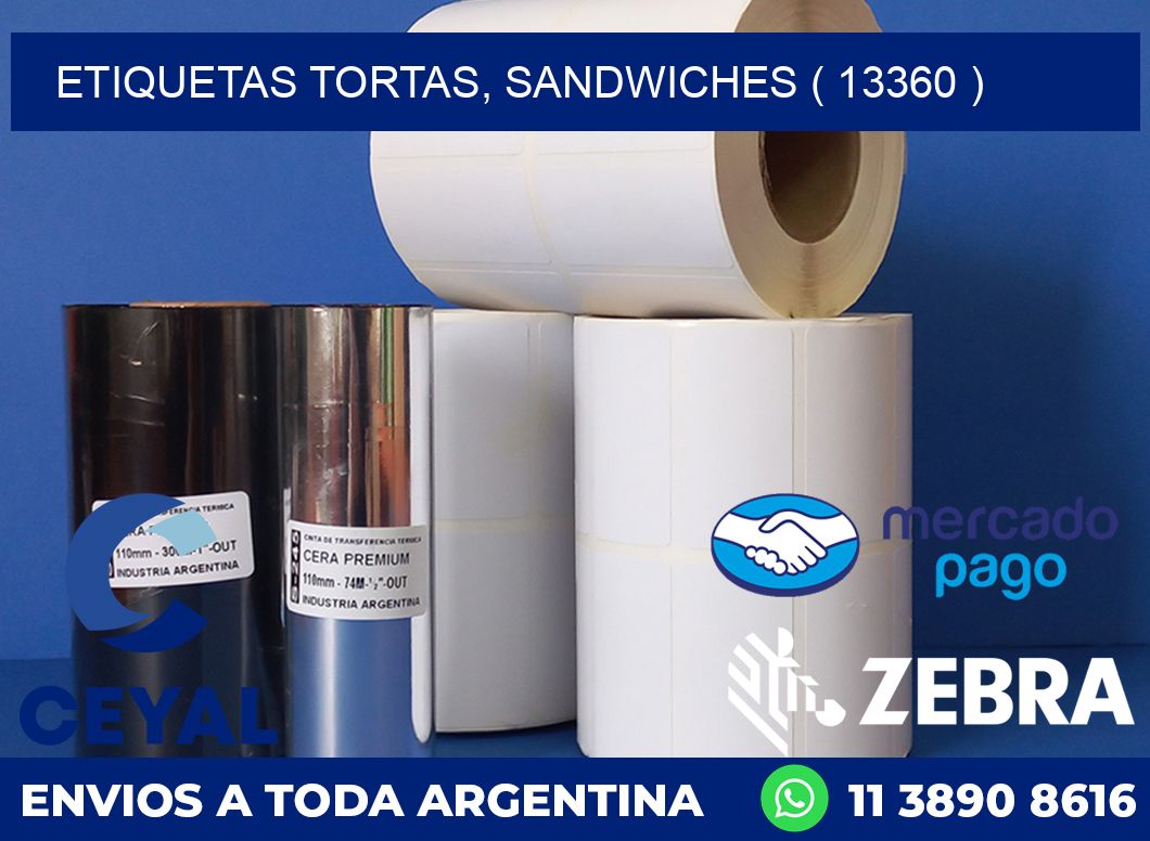 ETIQUETAS TORTAS, SANDWICHES ( 13360 )