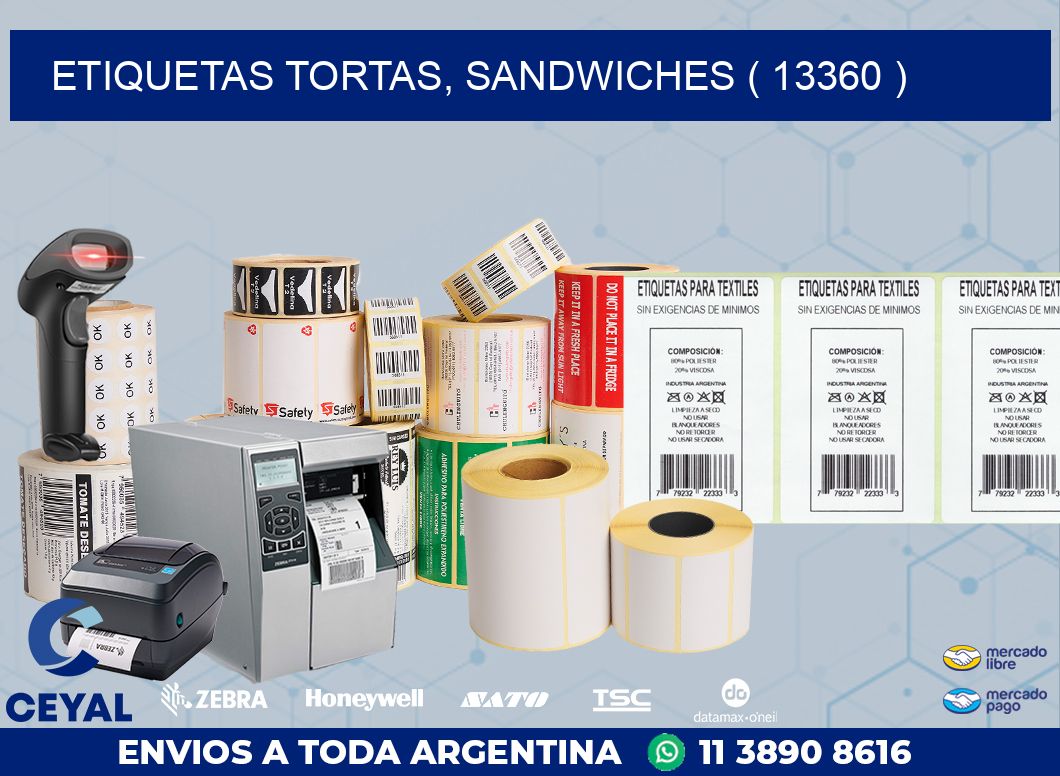 ETIQUETAS TORTAS, SANDWICHES ( 13360 )