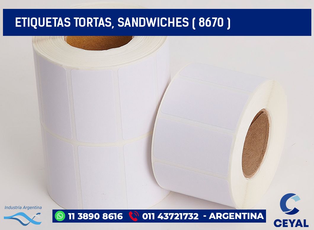 ETIQUETAS TORTAS, SANDWICHES ( 8670 )