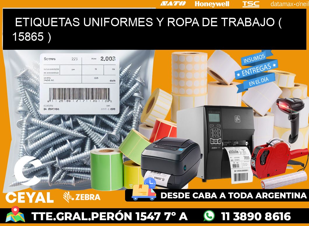 ETIQUETAS UNIFORMES Y ROPA DE TRABAJO ( 15865 )