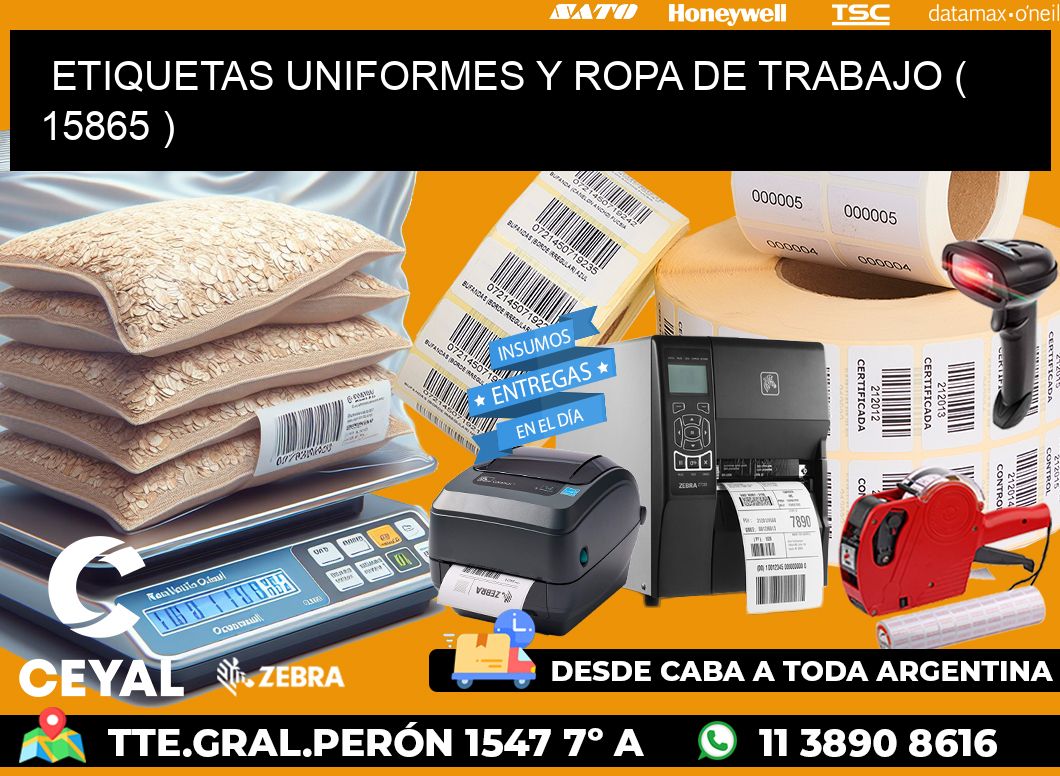 ETIQUETAS UNIFORMES Y ROPA DE TRABAJO ( 15865 )