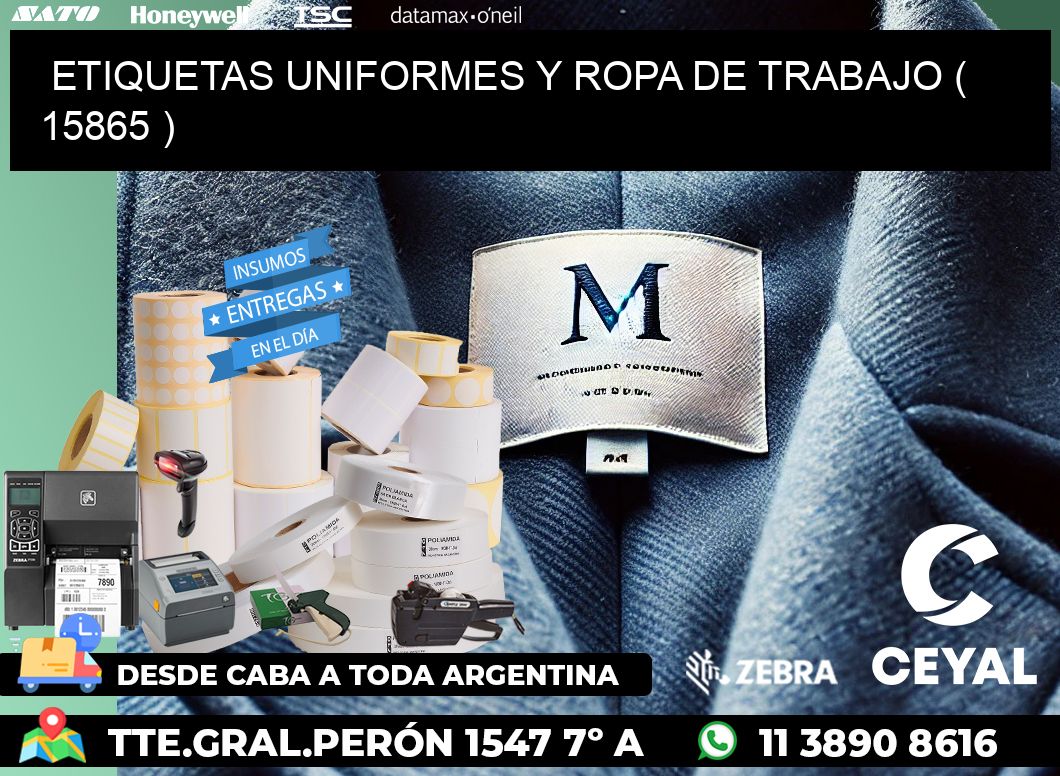 ETIQUETAS UNIFORMES Y ROPA DE TRABAJO ( 15865 )