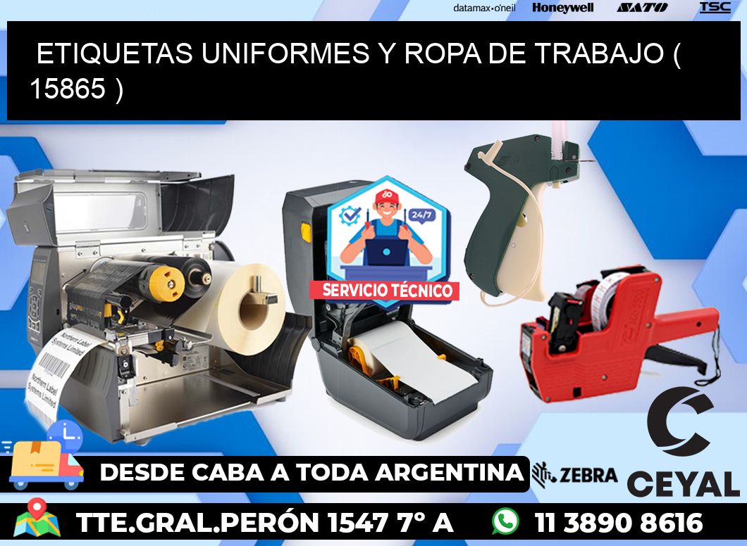 ETIQUETAS UNIFORMES Y ROPA DE TRABAJO ( 15865 )