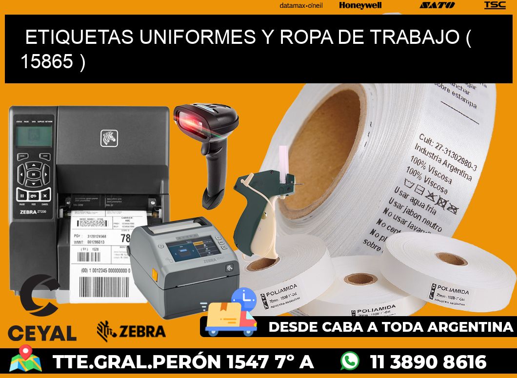 ETIQUETAS UNIFORMES Y ROPA DE TRABAJO ( 15865 )