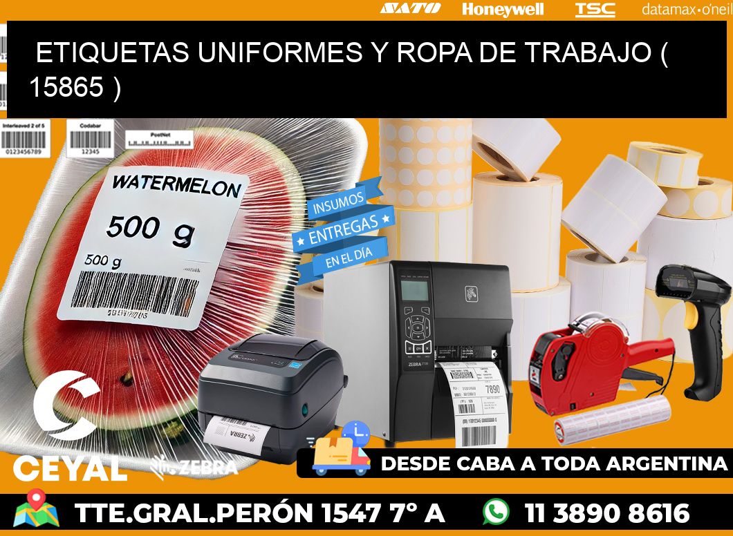 ETIQUETAS UNIFORMES Y ROPA DE TRABAJO ( 15865 )