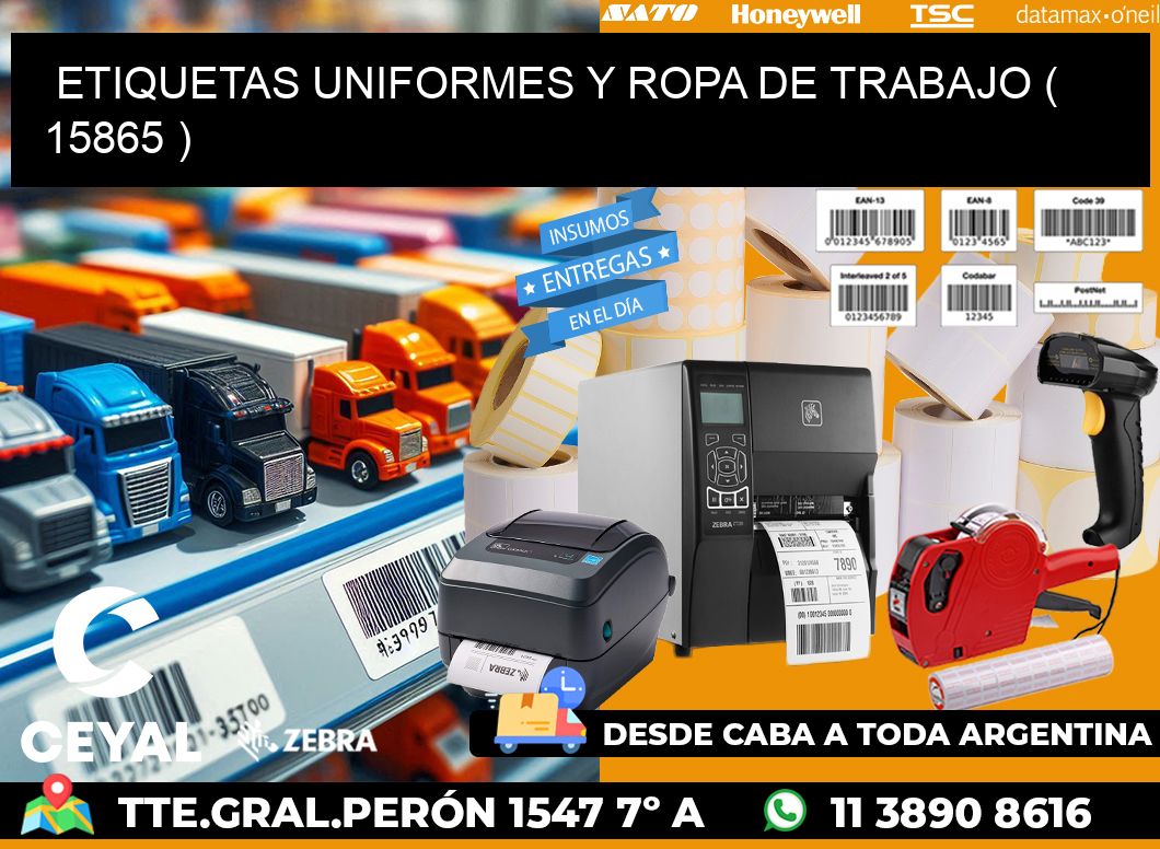 ETIQUETAS UNIFORMES Y ROPA DE TRABAJO ( 15865 )