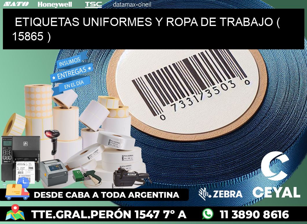 ETIQUETAS UNIFORMES Y ROPA DE TRABAJO ( 15865 )