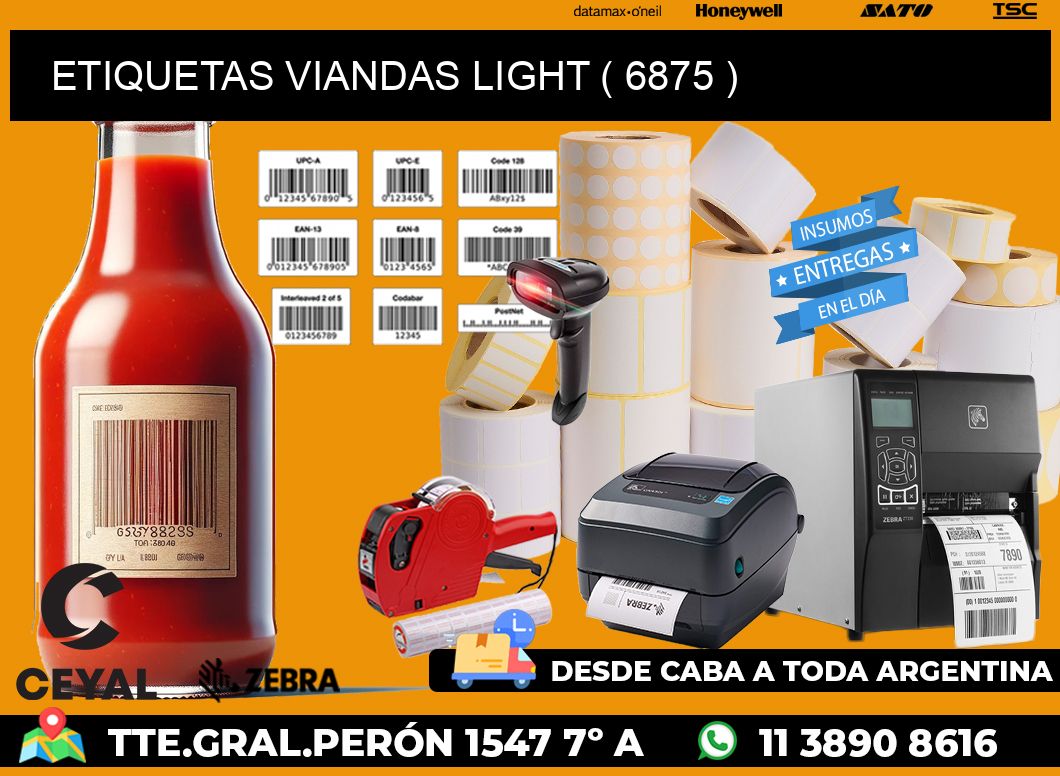 ETIQUETAS VIANDAS LIGHT ( 6875 )