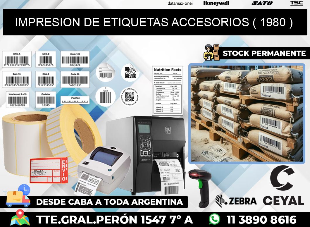 IMPRESION DE ETIQUETAS ACCESORIOS ( 1980 )