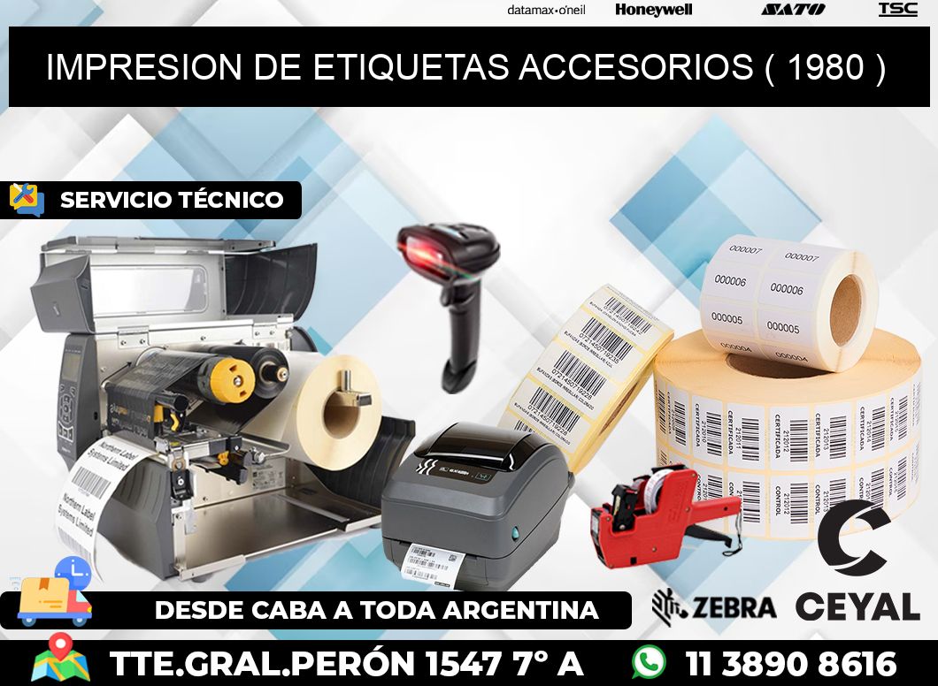 IMPRESION DE ETIQUETAS ACCESORIOS ( 1980 )