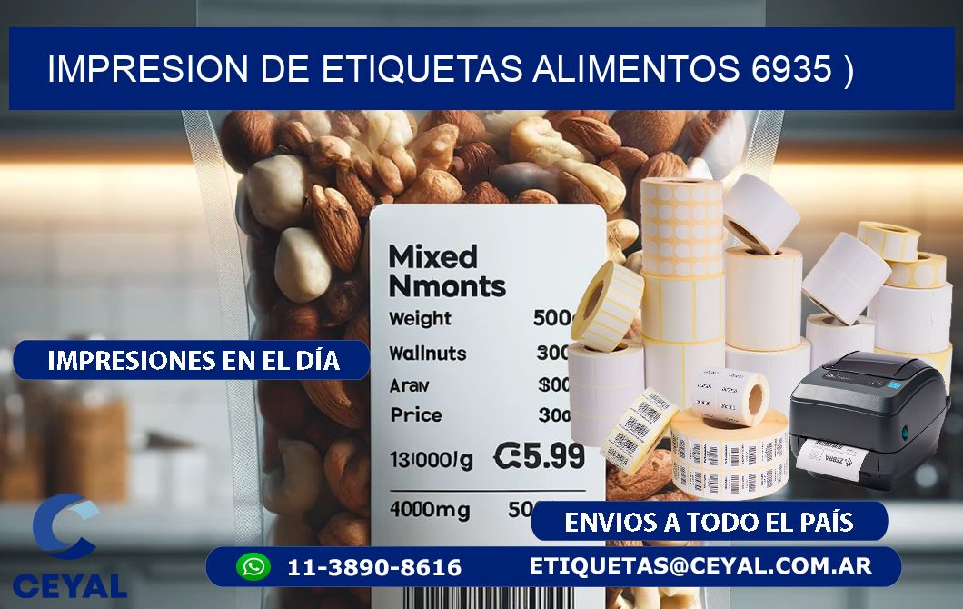 IMPRESION DE ETIQUETAS ALIMENTOS 6935 )