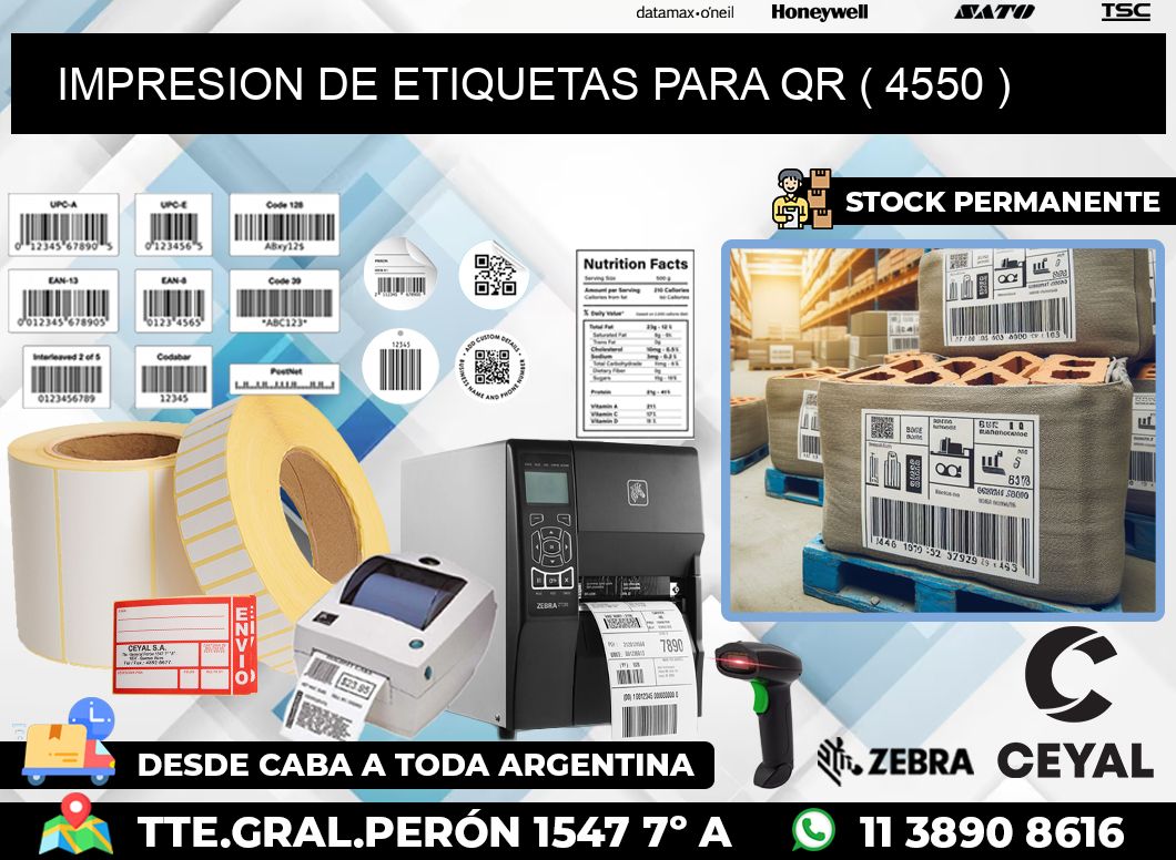 IMPRESION DE ETIQUETAS PARA QR ( 4550 )