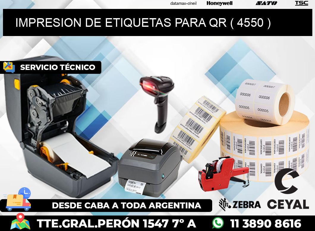 IMPRESION DE ETIQUETAS PARA QR ( 4550 )