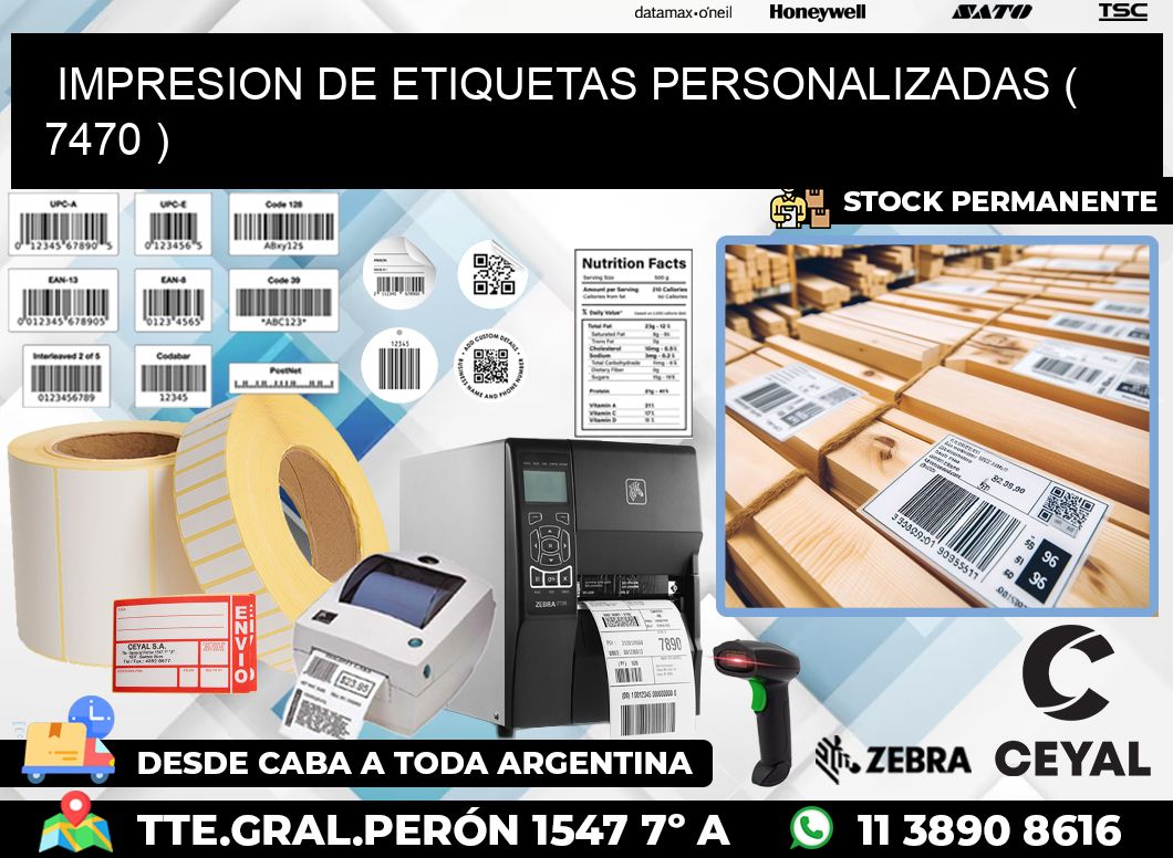 IMPRESION DE ETIQUETAS PERSONALIZADAS ( 7470 )