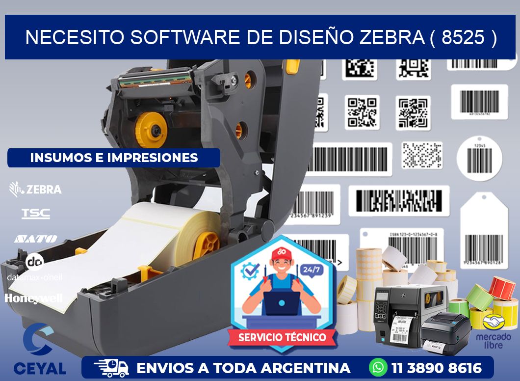 NECESITO SOFTWARE DE DISEÑO ZEBRA ( 8525 )