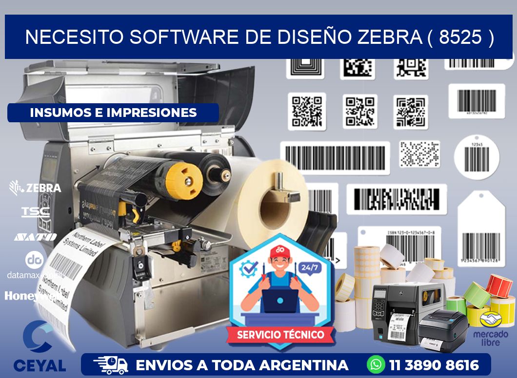 NECESITO SOFTWARE DE DISEÑO ZEBRA ( 8525 )