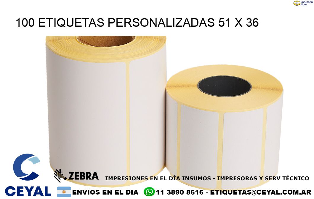 100 ETIQUETAS PERSONALIZADAS 51 x 36