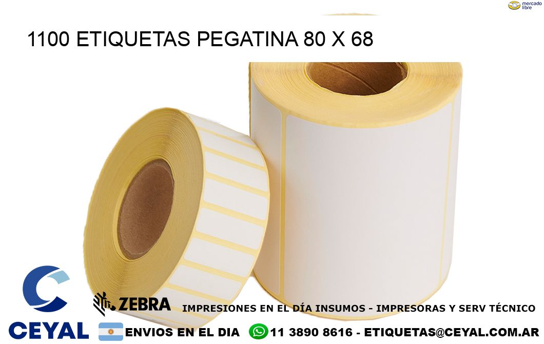 1100 ETIQUETAS PEGATINA 80 x 68