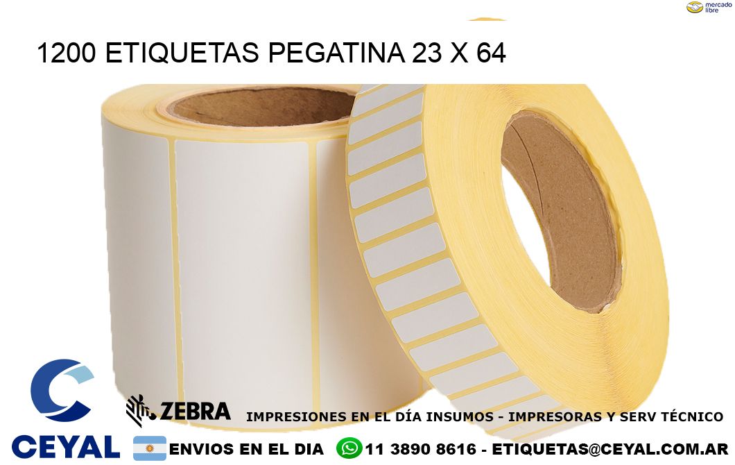 1200 ETIQUETAS PEGATINA 23 x 64