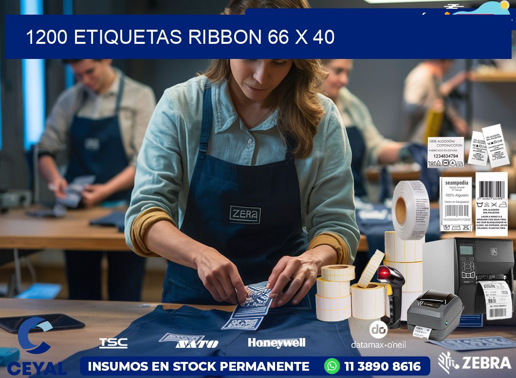 1200 ETIQUETAS RIBBON 66 x 40